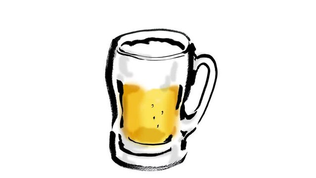 ビールが注がれるモーションアニメーション動画背景素材