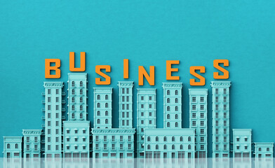 Business background with modern  office buildings, representing City and complex of finance and international companies.  - 790761858
