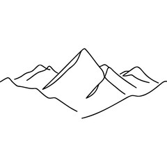 One continuous line drawing of mountain. vector illustration.