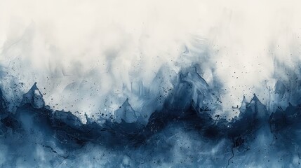 Abstract textured cracked wall background with blue watercolor splashes on a white background.