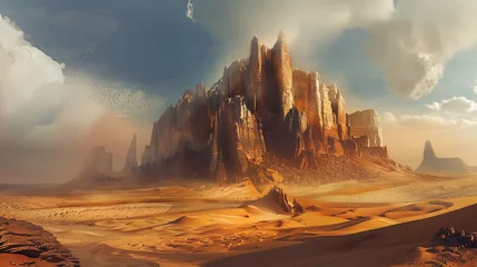 Photo sur Plexiglas Violet pâle Dramatic desert landscapes with sand dunes and rock formations landscapes 