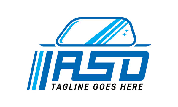 Initial letter ASD automotive windscreen repair logo