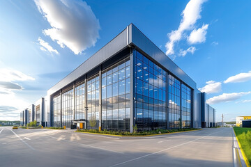 Fototapeta na wymiar Building of a modern logistics warehouse