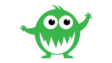 happy funny green monster