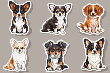 Dog portrait stickers featuring adorable small breeds like Chihuahua and French Bulldog.