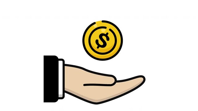 Hand holding coin money with dollar sign suitable for financial concept designs,
business presentations, banking ads, moneysaving articles, and investment websites.