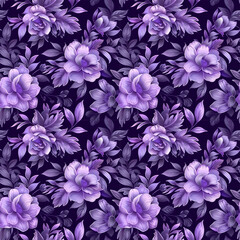 Obraz premium Floral purple color, form natural, seamless fabric pattern.