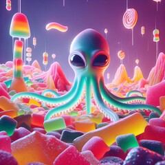 Candytopia: Alien Landscape with Gumdrop Mountains