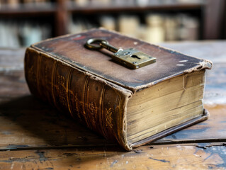 A book with a lock, illustrating confidential or proprietary information