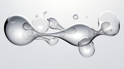 Minimalistic flow Liquid bubble, white plain background