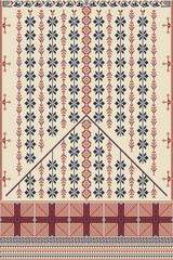 Traditional Palestinian Tatreez, seamless pattern vector template 