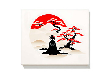 painting in the style of Japanese minimalism