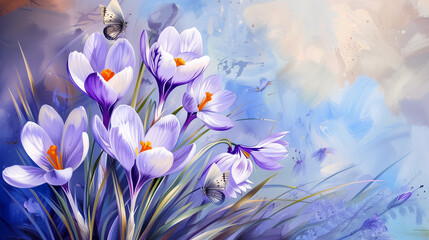 crocus flowers in spring