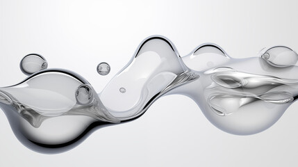 Minimalistic flow Liquid bubble, white plain background