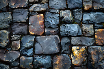 Weathered Grey Stone Floor - Symmetrical Top View