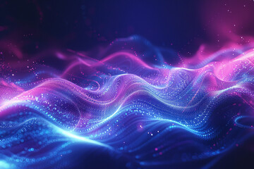 Fototapeta premium Blue and purple color light beams for digital technology background