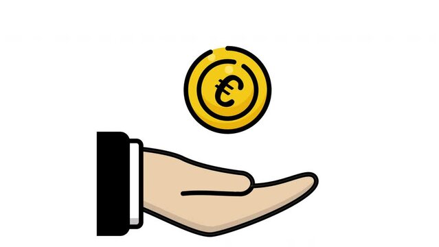 Hand holding money coin with euro sign suitable for financial concept designs,
business presentations, banking ads, moneysaving articles, and investment websites.