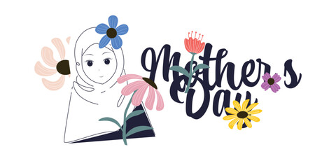 happy mothers day illustration template design