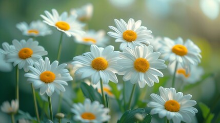 Fototapeta premium Daisies, blur effect