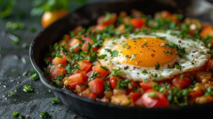 Turkish version of scrambled eggs for breakfast