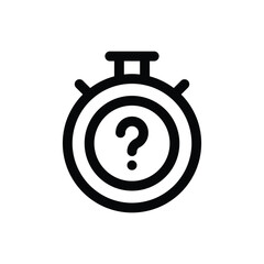 Simple Stopwatch with Question Mark icon. The icon can be used for websites, print templates, presentation templates, illustrations, etc