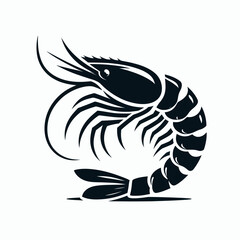 Fototapeta premium Shrimp silhouette vector illustration