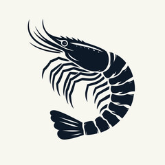 Shrimp silhouette vector illustration