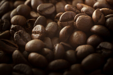 coffee beans close-up  on the table