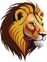 lion face lateral view vector illustration for graphic element