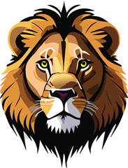lion face frontal view vector illustration for graphic element