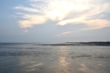 landscape of sea in sunset in Thailand   