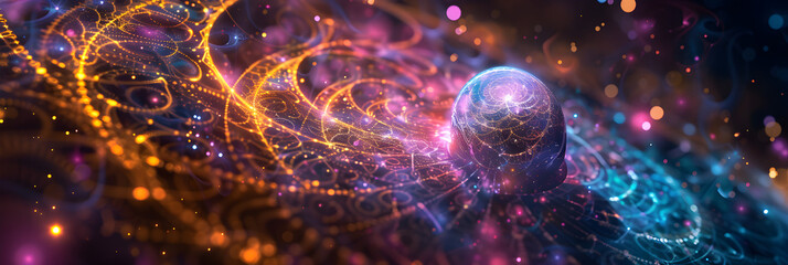 Cosmic Symphony: An Artistic Representation of Quantum Physics and Energy Transfer