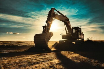 Excavator working at a construction site
