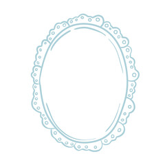 frame with floral ornament lace coquette y2k for wedding birthday feminine invitations in blue