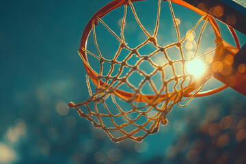 Close up of Basketball hoop