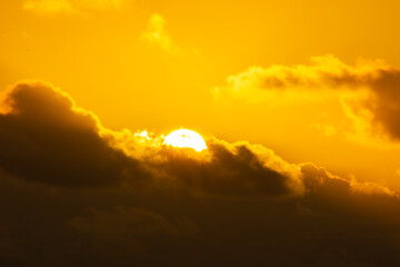 Superb sunrise on a pretty beach in Punta Cana in the Dominican Republic