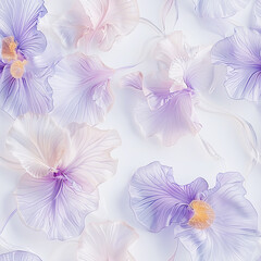 Floral seamless pattern, tender romantic background, iris flowers