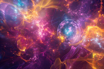 Cosmic Symphony: An Artistic Representation of Quantum Physics and Energy Transfer