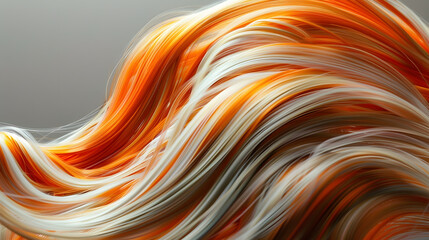 A tight shot of long hair with orange and white streaked tips