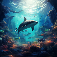 Obraz na płótnie Canvas Generate underwater worlds teeming with exotic marine