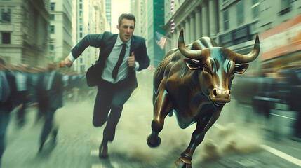 Wall Street Stock Exchange - obrazy, fototapety, plakaty