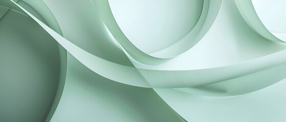 Material design blue background, Craft paper sheets are folded in different ways ,Minimal geometric shapes and lines in light green color,Abstract monochrome creative paper texture banner background