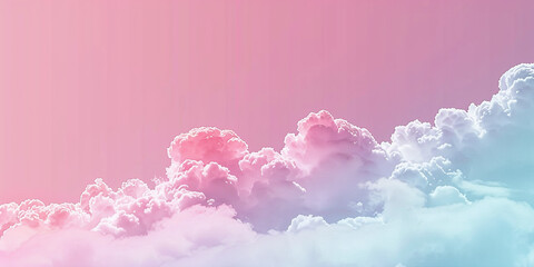 A pink and purple sky with fluffy clouds
