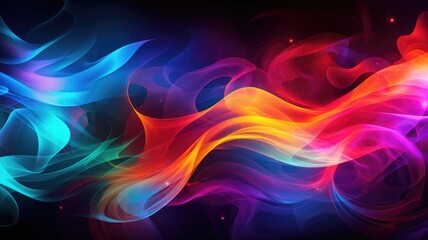 Obraz premium Abstract Multicolor Visualization, abstract background with colorful spectrum. Bright neon rays and glowing lines.