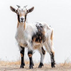 A goat standing in the field.