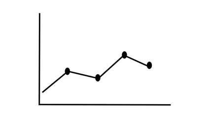 business graph chart with upward and down trend success icon on white background 4k illustration.