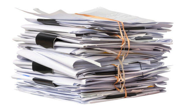 Stack of business documents papers