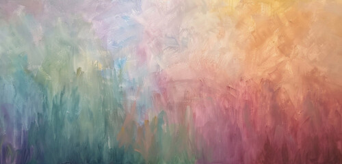 Subtle gradients of color blending seamlessly in an abstract oil painting, casting a soft and dreamy atmosphere.