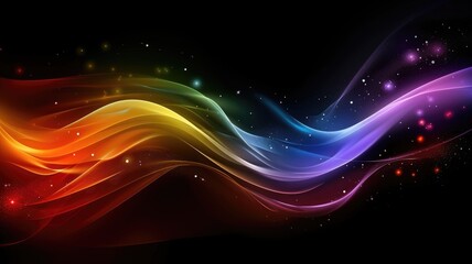 Abstract Multicolor Visualization, abstract background with colorful spectrum. Bright neon rays and glowing lines.