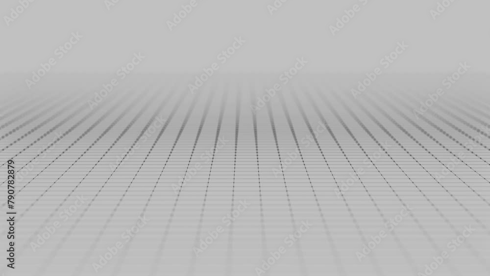 Poster abstract perspective white grid. wireframe landscape with dots and lines. 3d rendering.